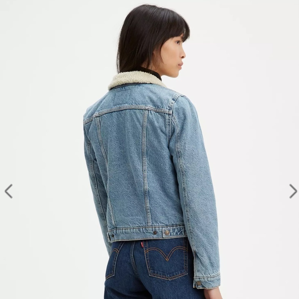 NWT {LEVI’S} Original Denim Sherpa Trucker Jacket, XL - Picture 3 of 10
